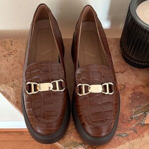 Naturalizer Brown Loafers with Gold Accents